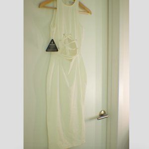 Rare London Lace-Up Cutout Midi Dress